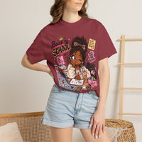 T-shirt Study Desk Muta coloris Mustard, porté de face