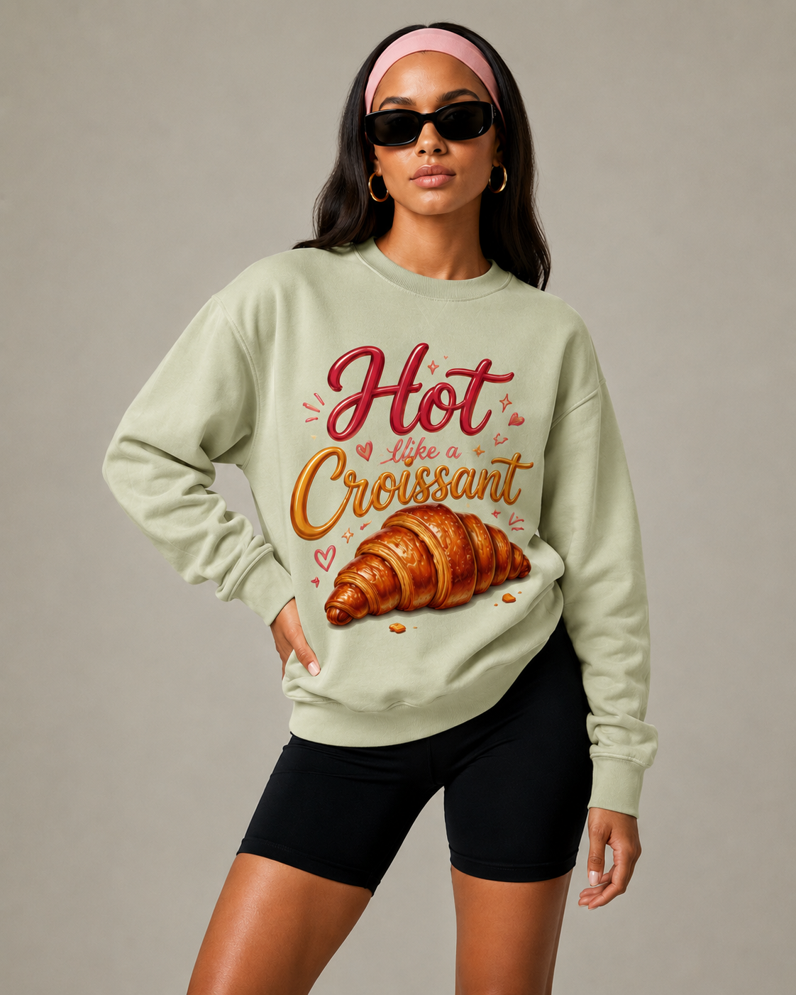 Sweat-shirt Muta, détail de l'imprimé croissant de Paris