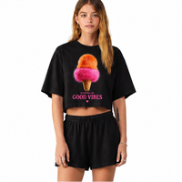 T-shirt court « Scooping Up Good Vibes » Muta coloris Washed Black, porté de face