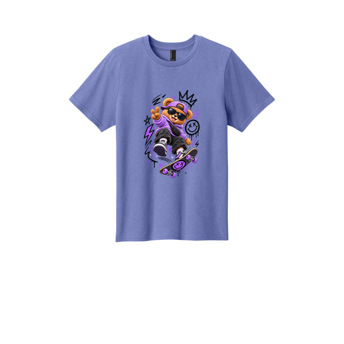 Youth Skateboard Bear Tee — Cool Skateboarder Graphic Kids Shirt