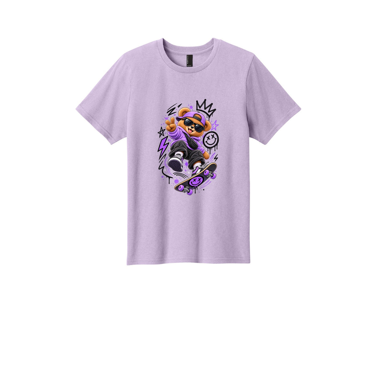 Youth Skateboard Bear Tee — Cool Skateboarder Graphic Kids Shirt