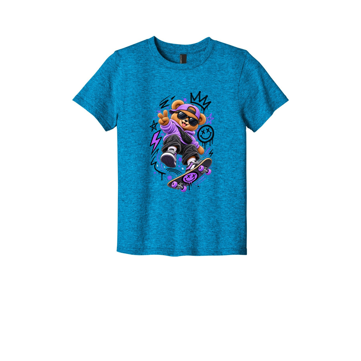 Youth Skateboard Bear Tee — Cool Skateboarder Graphic Kids Shirt