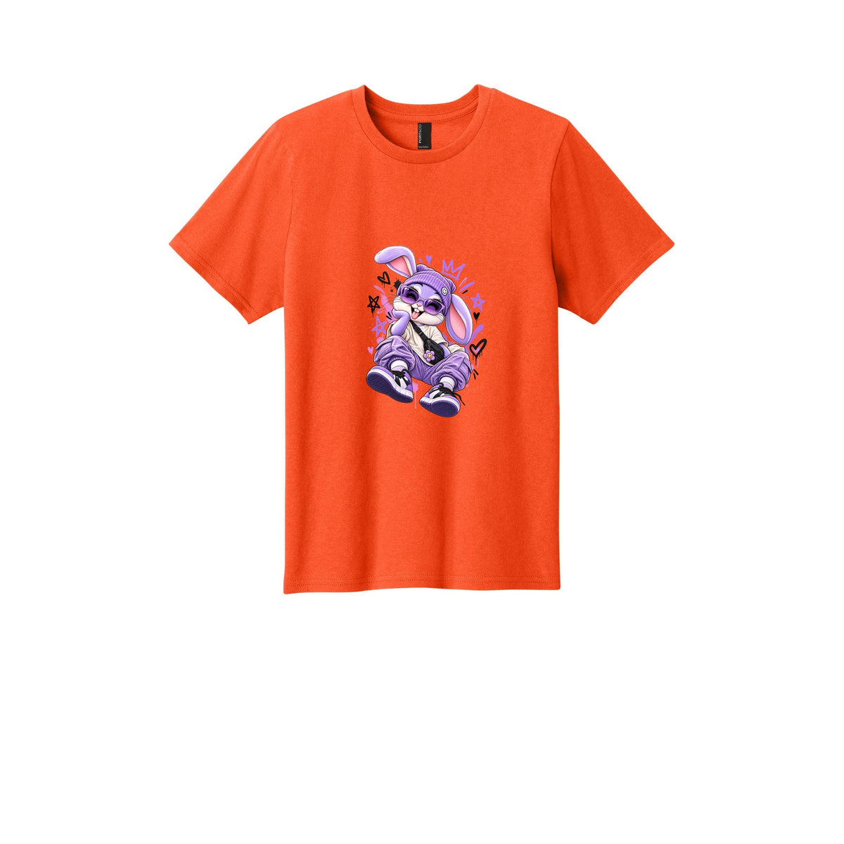 Kids Bunny Graphic Tee — Purple Bunny Streetwear Shirt for Youth