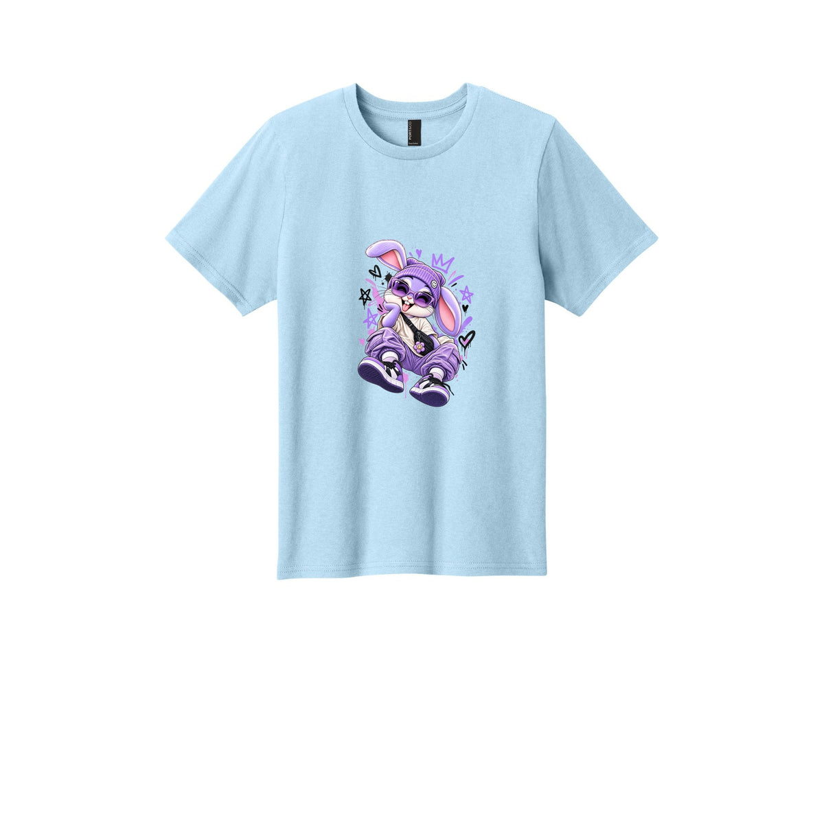 Kids Bunny Graphic Tee — Purple Bunny Streetwear Shirt for Youth