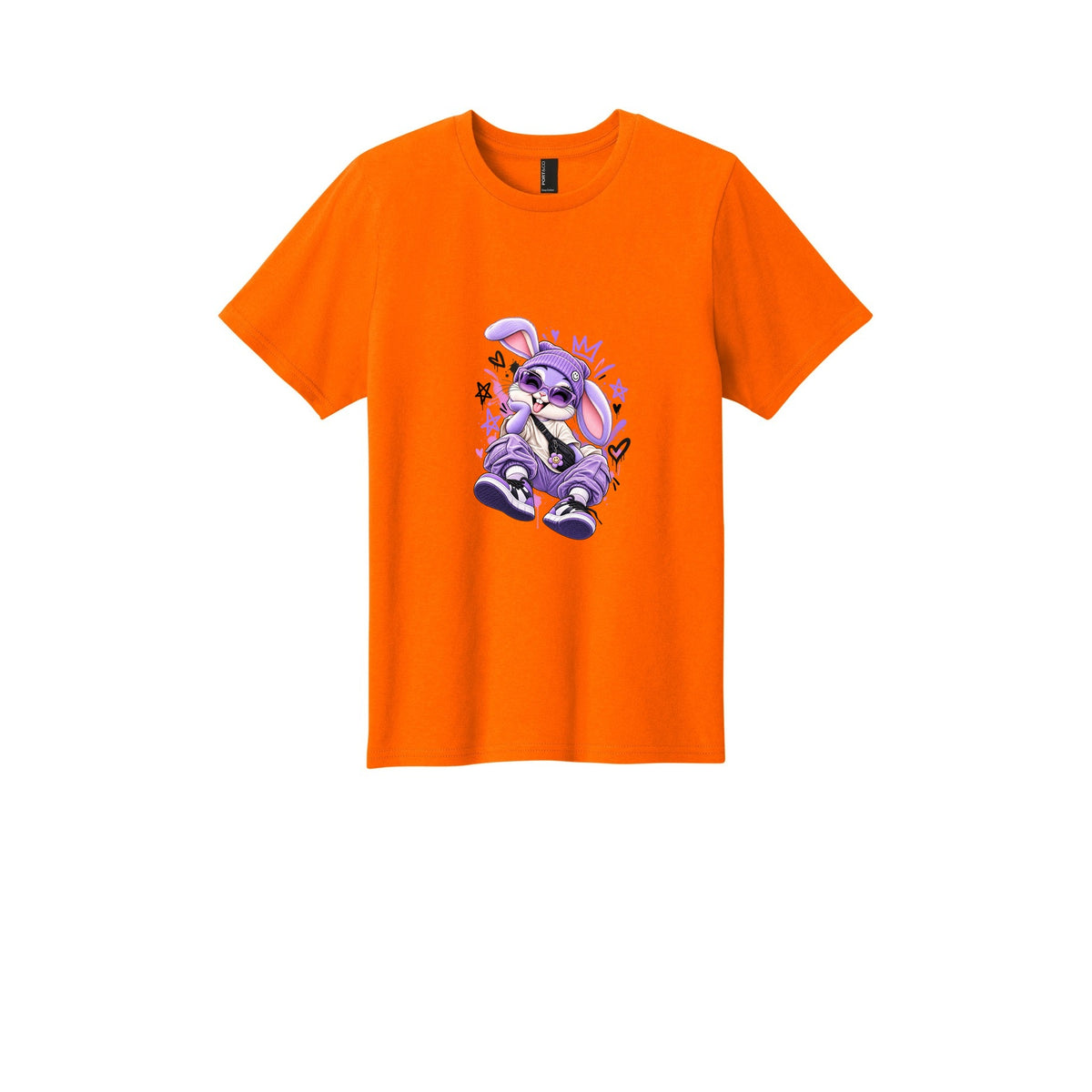 Kids Bunny Graphic Tee — Purple Bunny Streetwear Shirt for Youth
