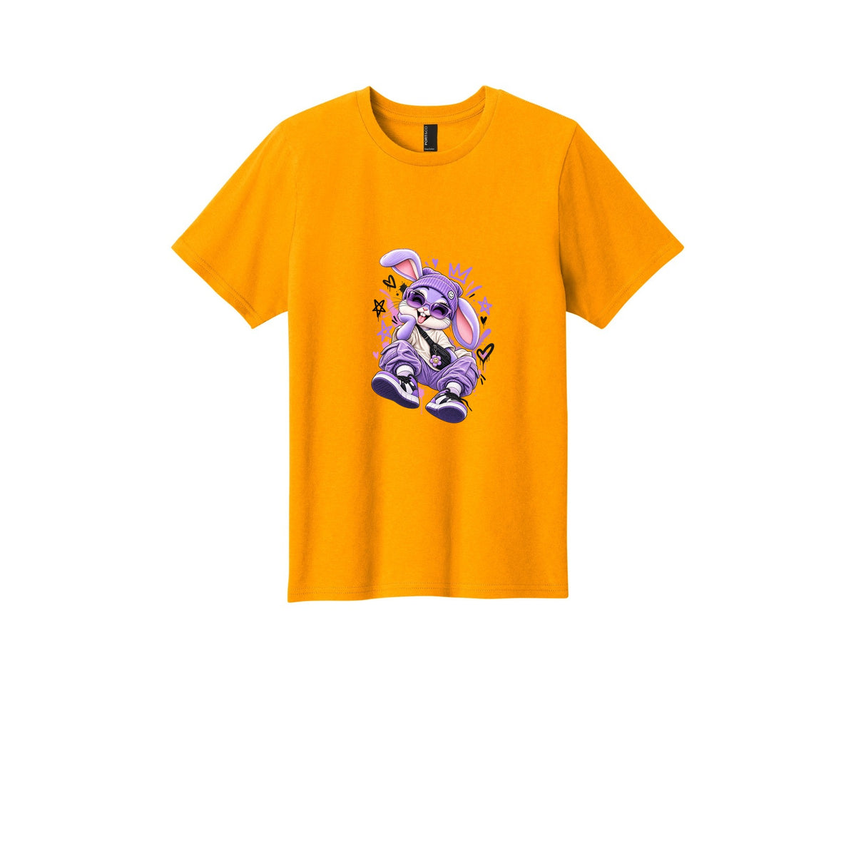Kids Bunny Graphic Tee — Purple Bunny Streetwear Shirt for Youth