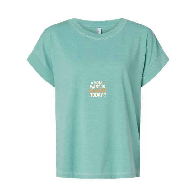 T-shirt Muta « You Want To Socialize Today ? » coloris Washed Saltwater, vue de face