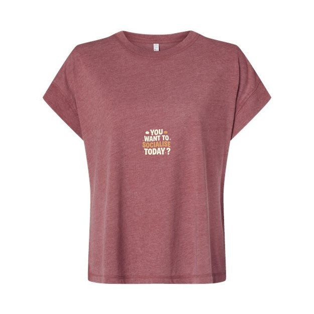 T-shirt Muta « You Want To Socialize Today ? » coloris bordeaux délavé, vue de face
