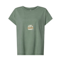 T-shirt Muta « You Want To Socialize Today ? » coloris Washed Basil, vue de face