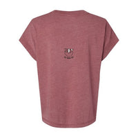 T-shirt Muta coloris bordeaux délavé, vu de dos avec petit imprimé paresseux « No Thank You »