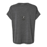 T-shirt Muta coloris gris anthracite chiné, vu de dos avec petit imprimé paresseux « No Thank You »