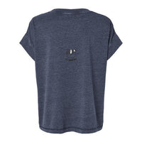 T-shirt Muta coloris Washed Navy, vu de dos avec petit imprimé paresseux « No Thank You »