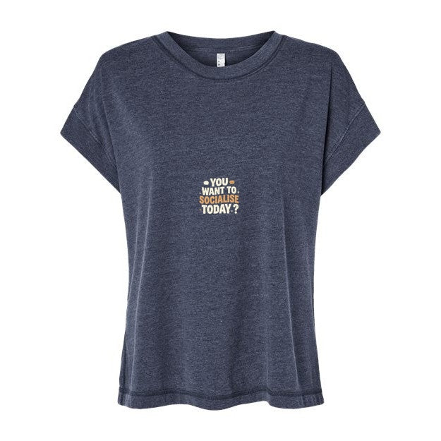 T-shirt Muta « You Want To Socialize Today ? » coloris Washed Navy, vue de face