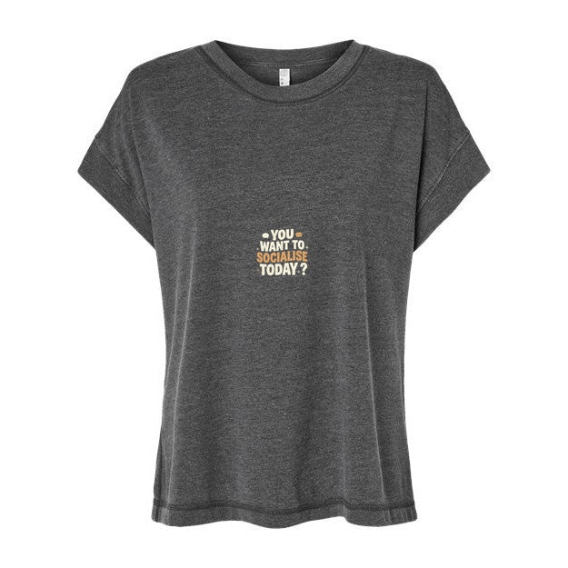 T-shirt Muta « You Want To Socialize Today ? » coloris gris anthracite chiné, vue de face
