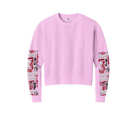 Sweat-shirt Muta à imprimés graffiti sur les manches, coloris Rose Quartz, vue de face