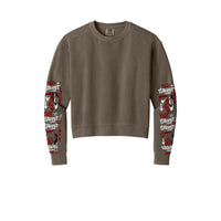 Sweat-shirt Muta à imprimés graffiti sur les manches, coloris Espresso, vue de face
