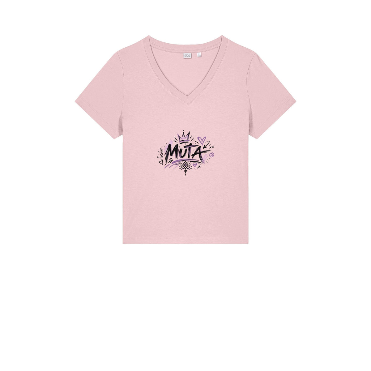 T-shirt col V « MUTA » Muta coloris White, porté de face