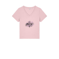 T-shirt col V « MUTA » Muta coloris White, porté de face