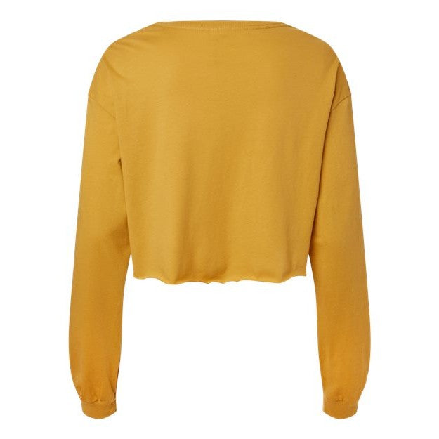 T-shirt crop manches longues « MUTA » Muta, ourlet brut et épaules tombantes
