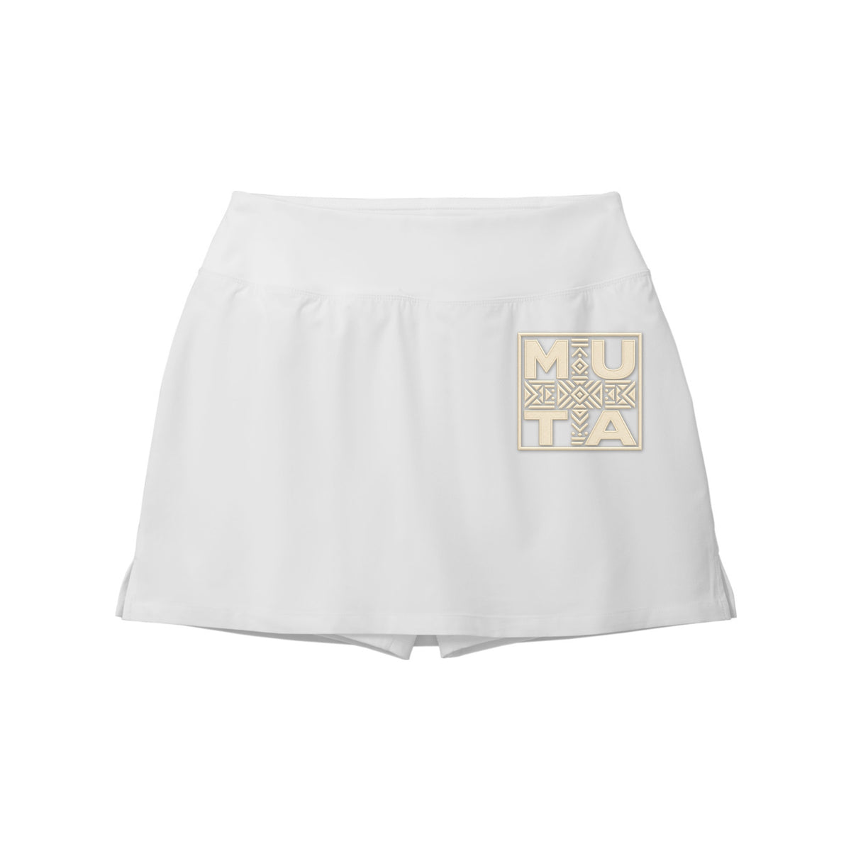 Skort Muta à logo géométrique coloris White, vu de face