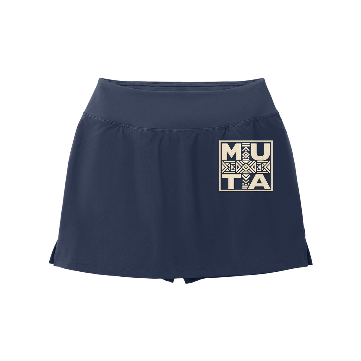 Skort Muta à logo géométrique coloris True Navy, vu de face