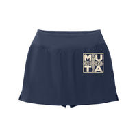 Skort Muta à logo géométrique coloris True Navy, vu de face