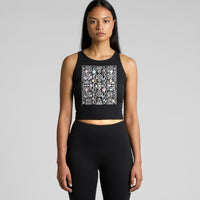 Women's Crop Tank Top — Pastel Geometric Tribal Print