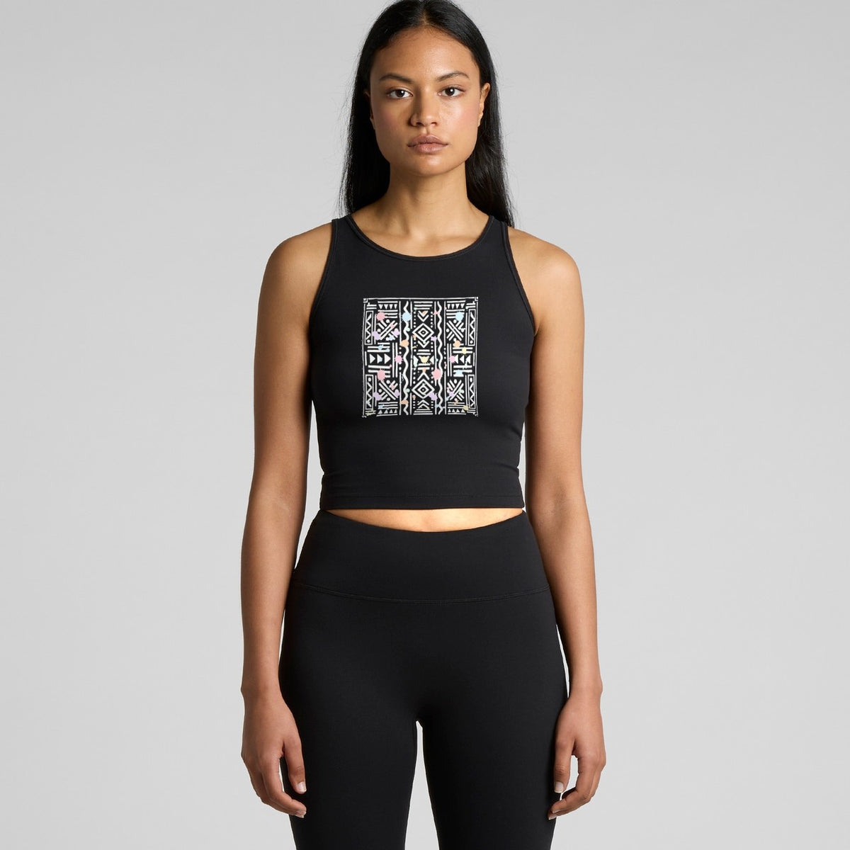 Tribal Pastel Geometric Crop Tank