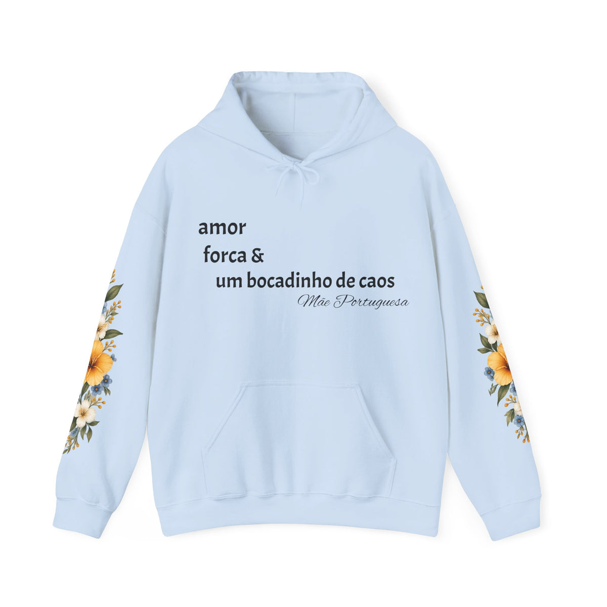 Hoodie Muta, détail de l'imprimé floral sur la manche