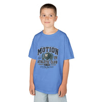 T-shirt enfant « Athletic Club Motion » Muta coloris Carolina Blue, porté de face