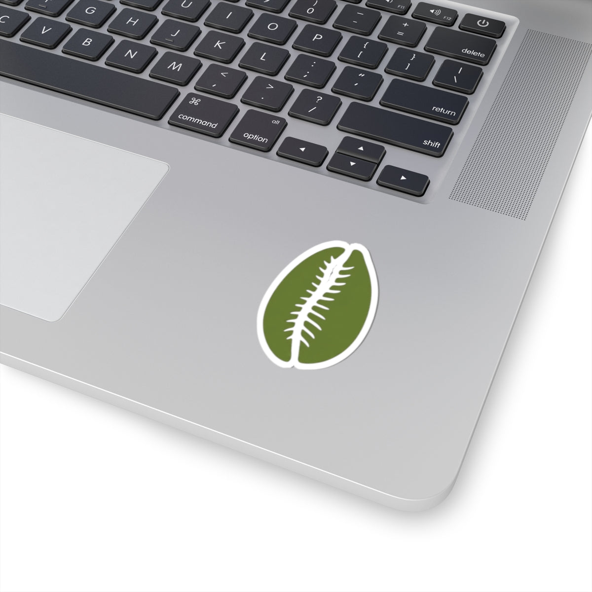 Sticker cauris vert Muta, 3 x 3 pouces, fond blanc