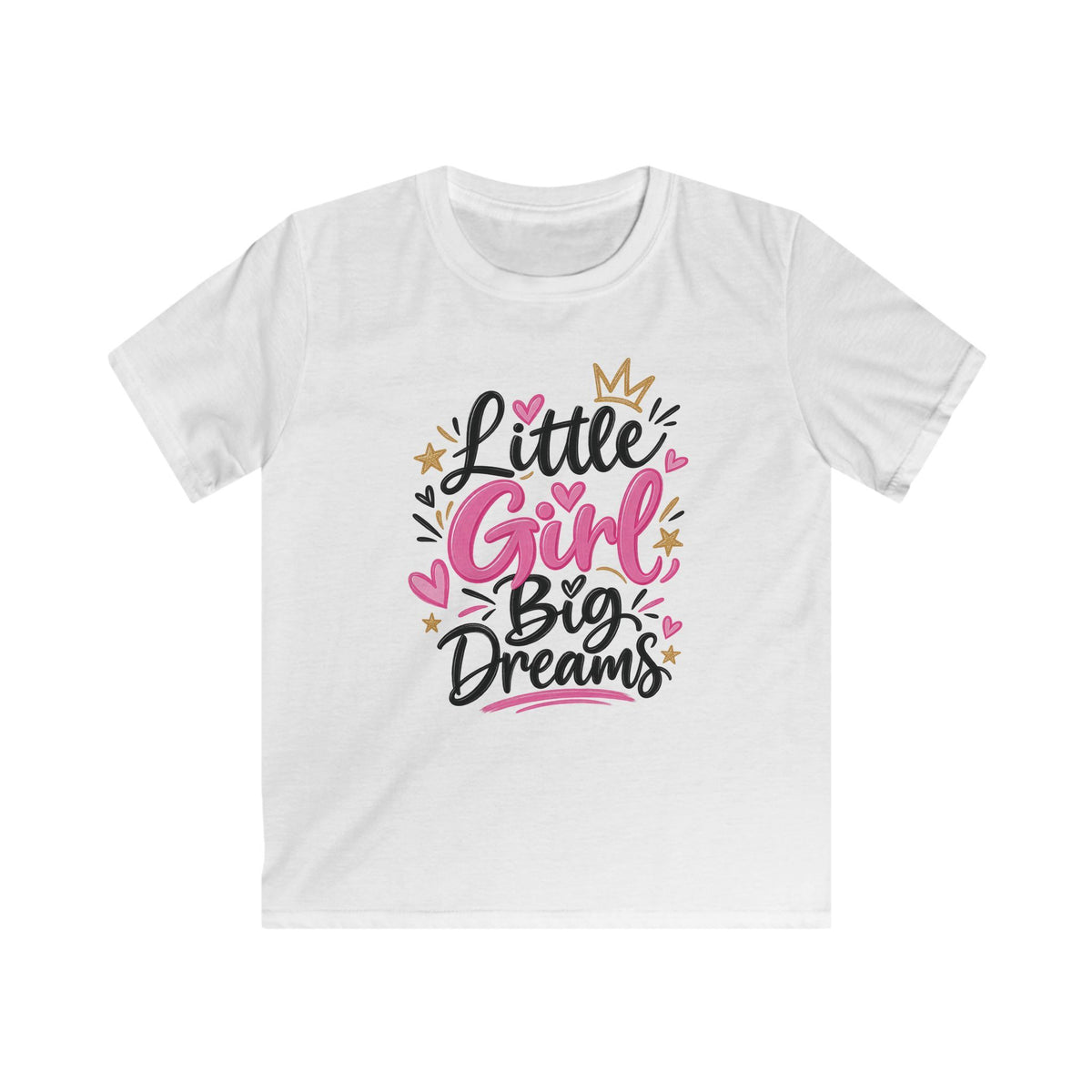 T-shirt enfant « Little Girl Big Dreams » Muta coloris White, porté de face