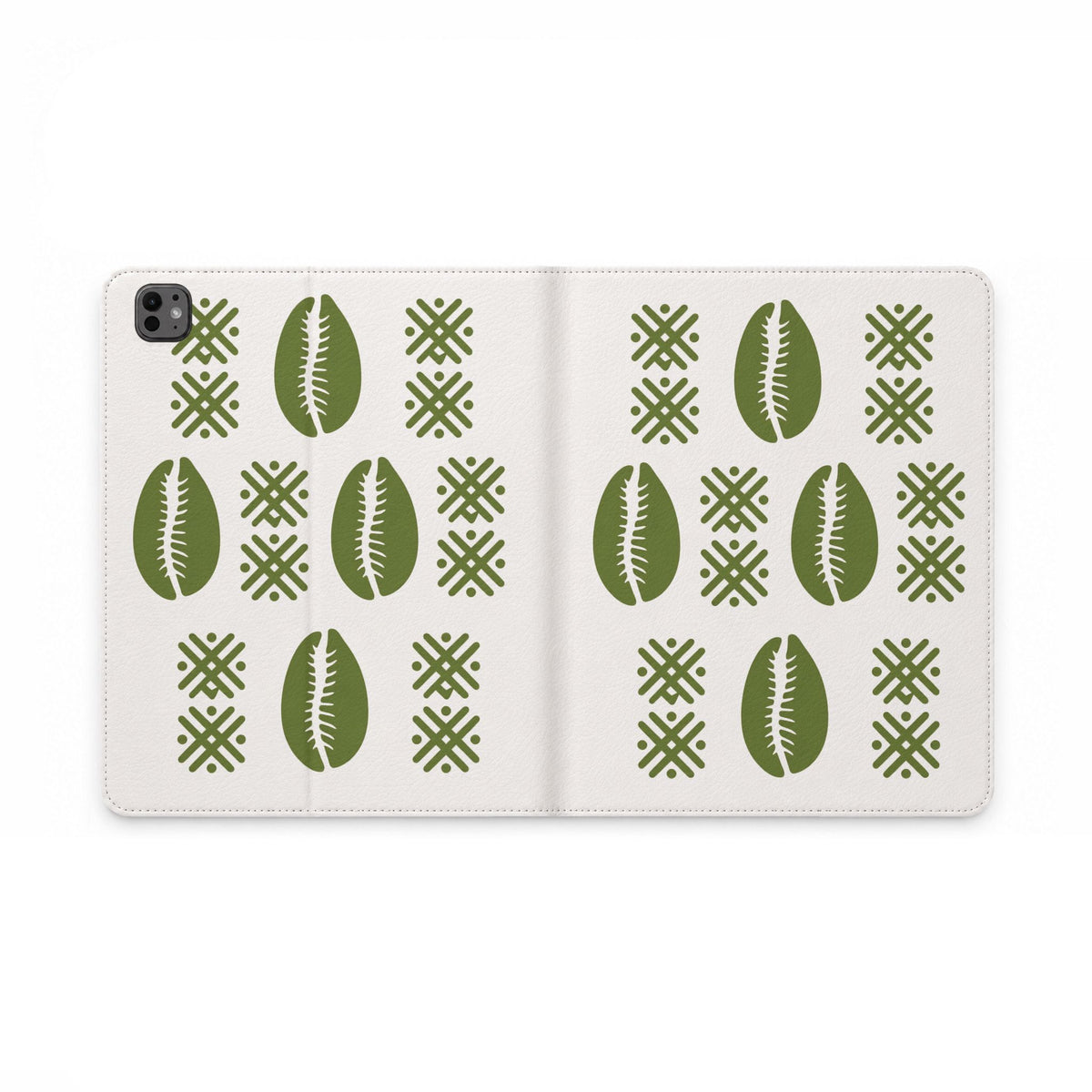 Étui folio Muta motif cauris vert, format iPad Pro 13 pouces (M4)