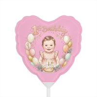 Ballon cœur Muta 1er anniversaire, mylar mat 15,2 cm