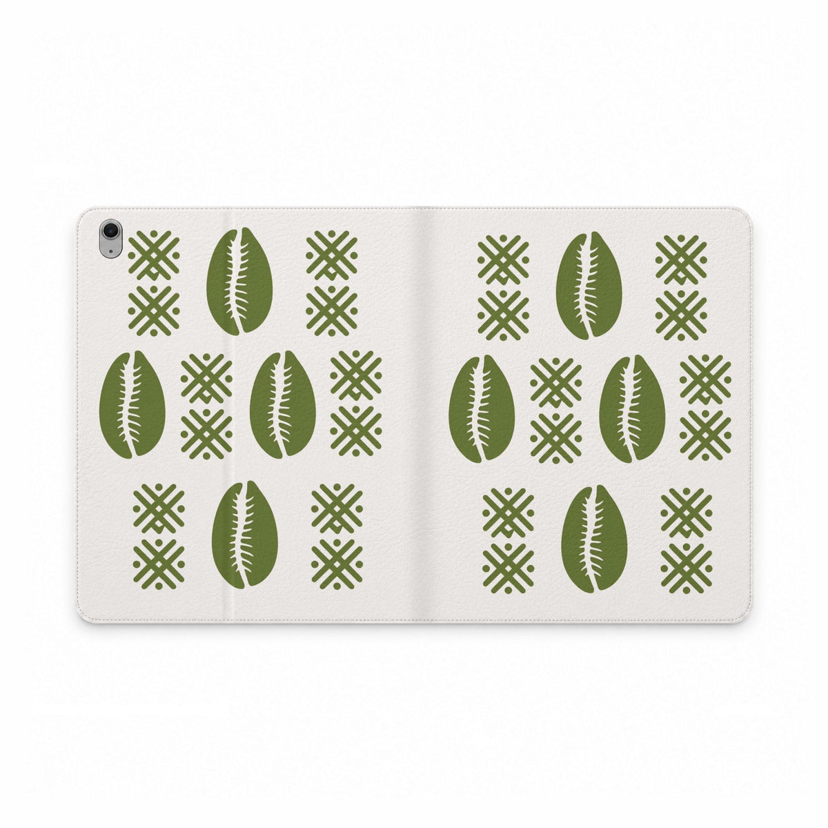 Étui folio Muta motif cauris vert, format iPad Air 13 pouces