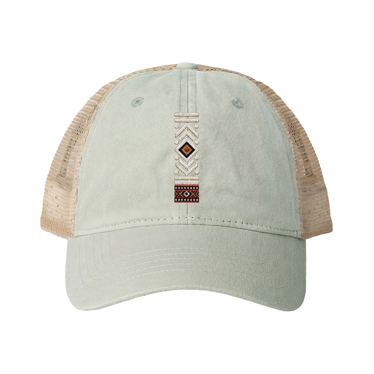 Casquette femme délavée dos filet Muta, coloris Sage / Polka Dots
