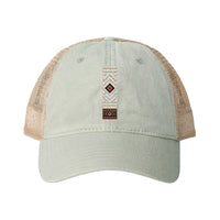 Casquette femme délavée dos filet Muta, coloris Sage / Polka Dots