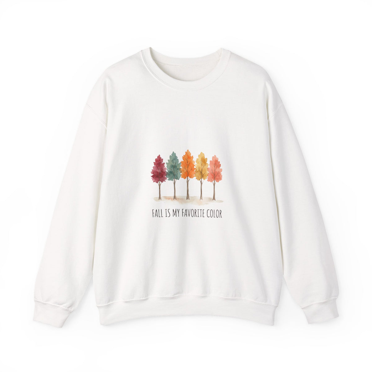 Sweat-shirt « Fall Trees » aquarelle Muta coloris White, porté de face