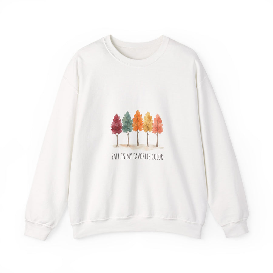 Sweat-shirt « Fall Trees » aquarelle Muta coloris White, porté de face