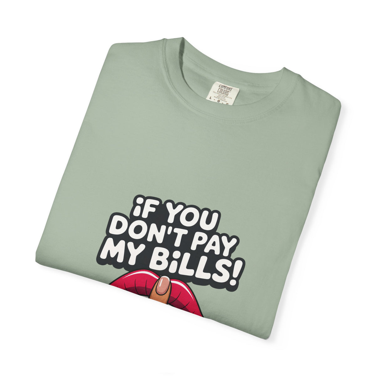 T-shirt « If You Don't Pay My Bills » Muta, détail du col côtelé