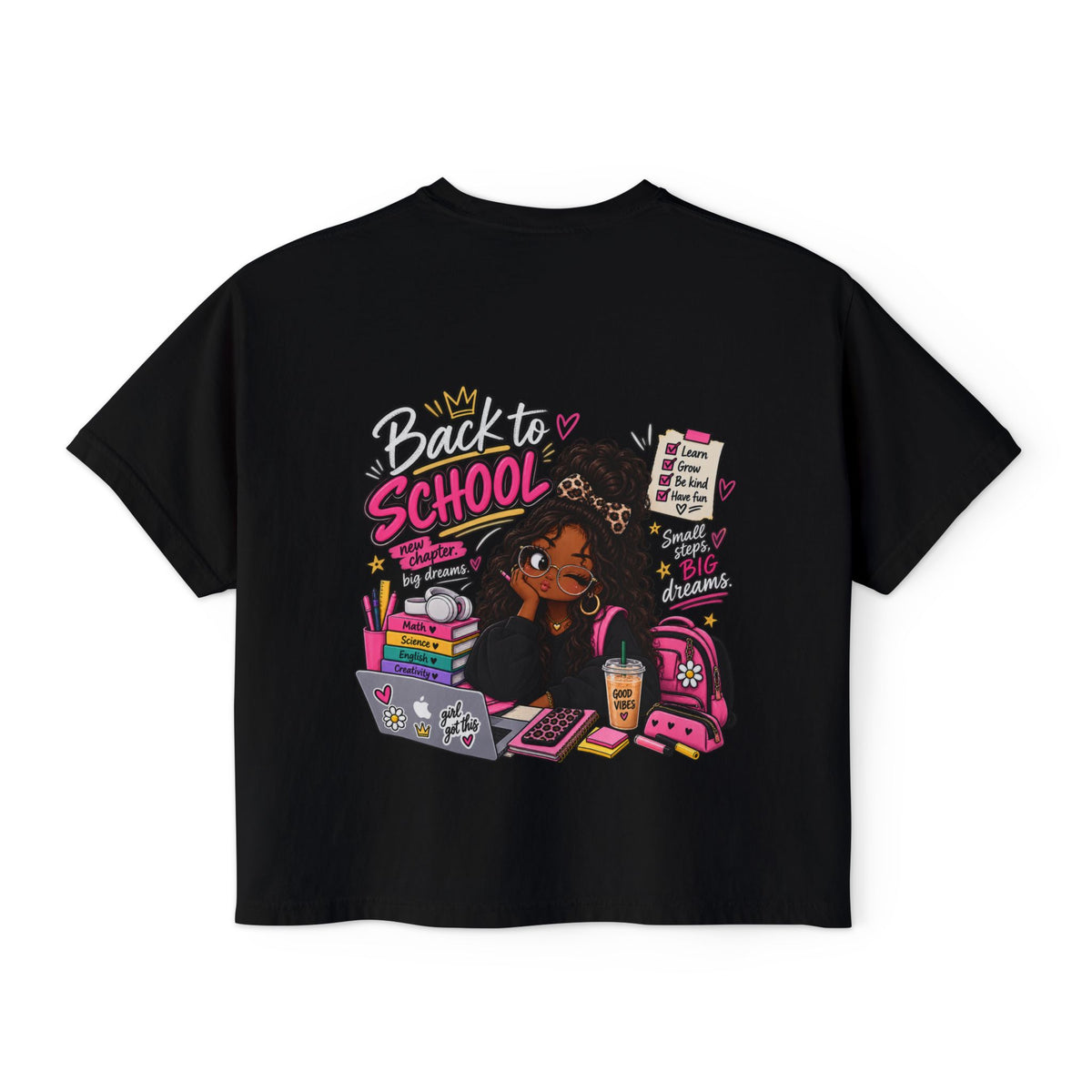 T-shirt boxy « Functioning? Yeah…Barely » Muta, détail des coutures d'épaule