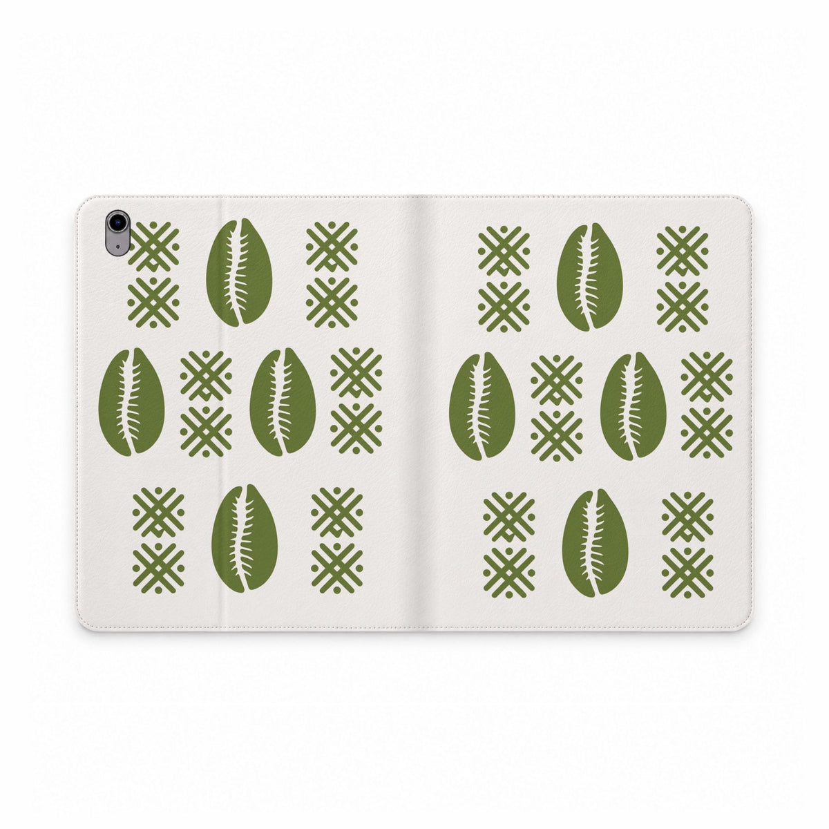 Étui folio Muta motif cauris vert, format iPad Air 11 pouces