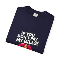 T-shirt « If You Don't Pay My Bills » Muta coloris True Navy, plié