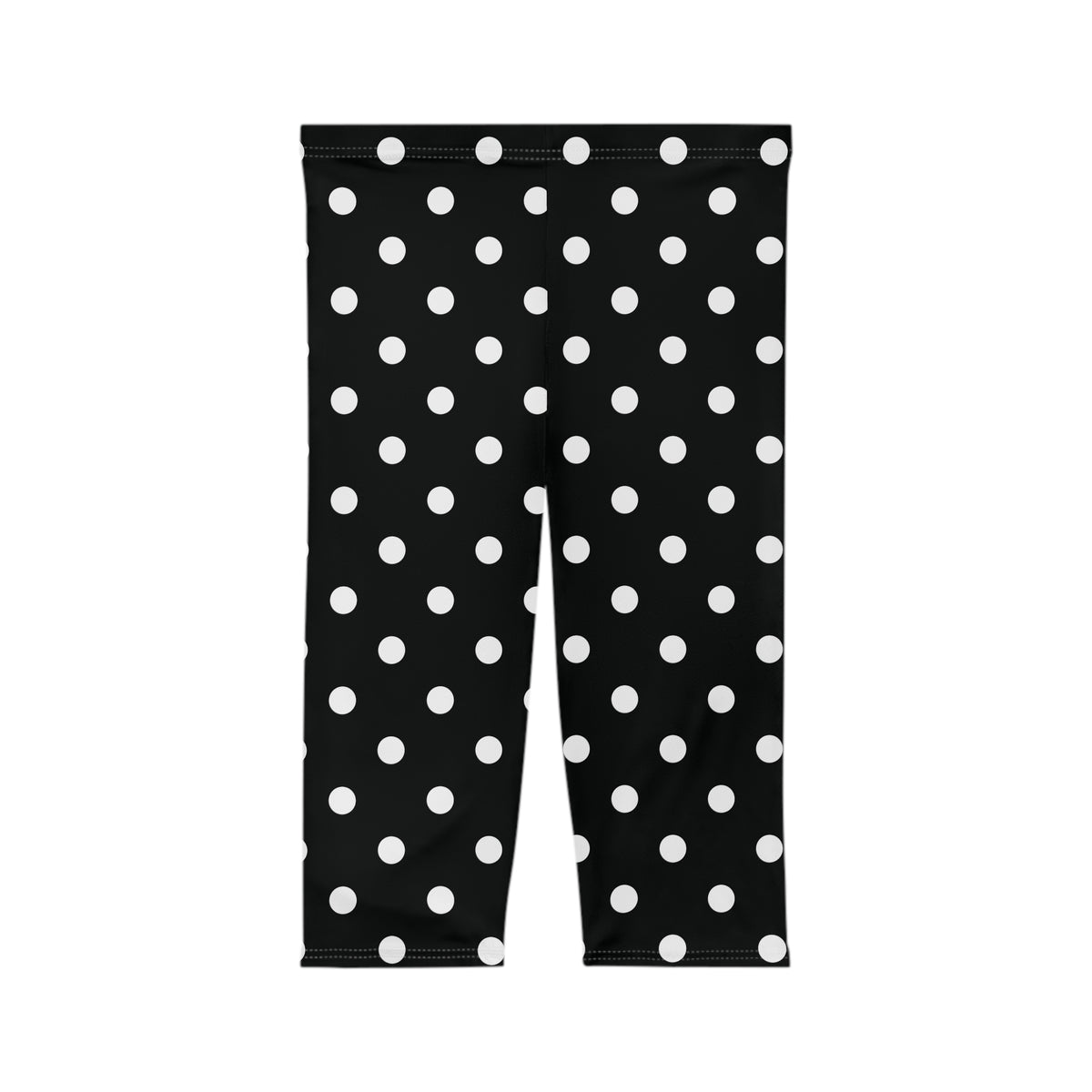 Legging capri Muta noir à pois blancs, mise à plat vue de dos