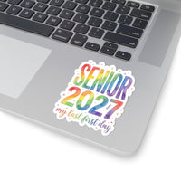 Sticker « Senior 2027 » Muta collé sur une gourde