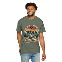 T-shirt « Made in 1986 » Muta coloris Moss, porté de face