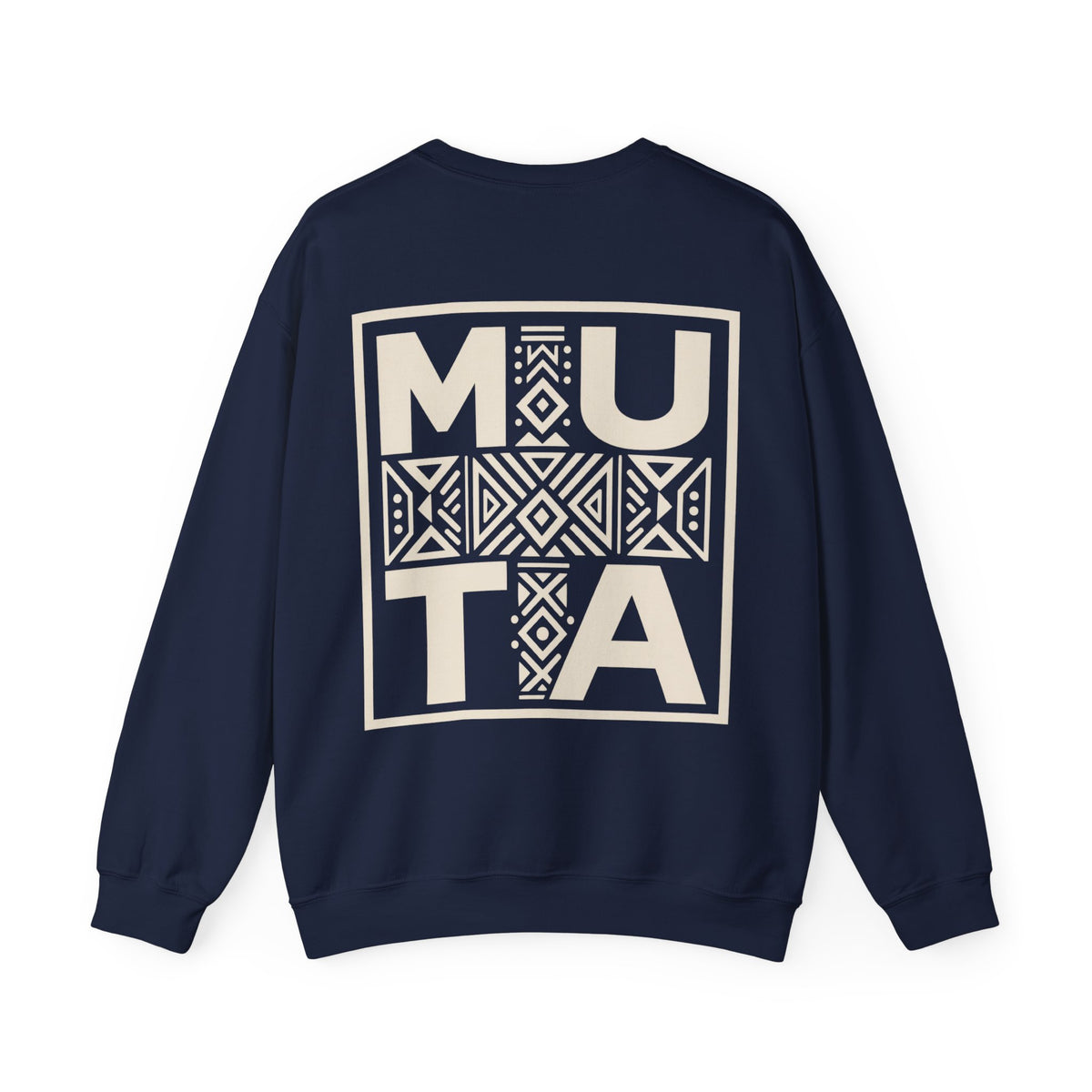Sweat-shirt « MUTA Tribal Cross », détail de l'imprimé croix tribale