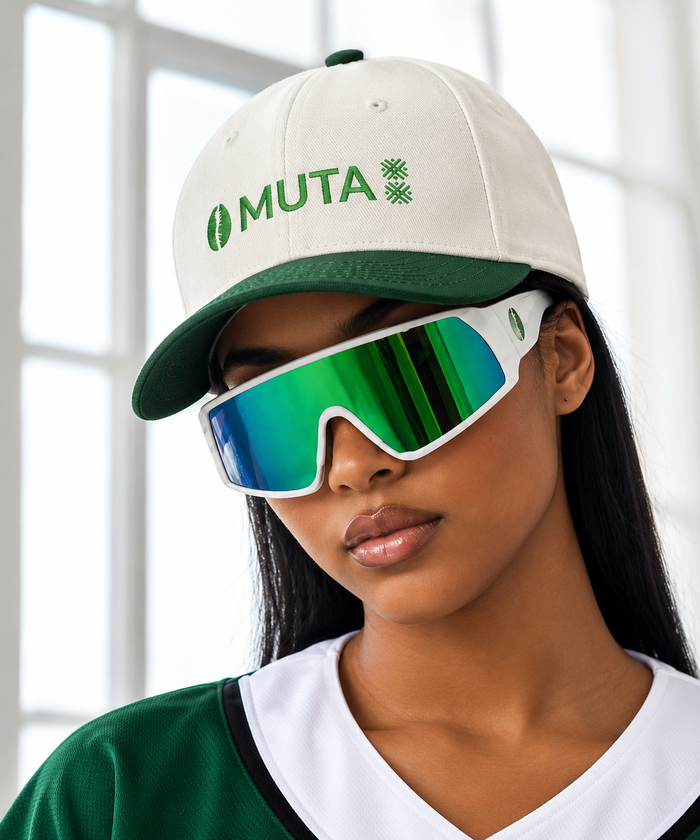 Two-Tone Cap - Green Grass Embroidery Hat