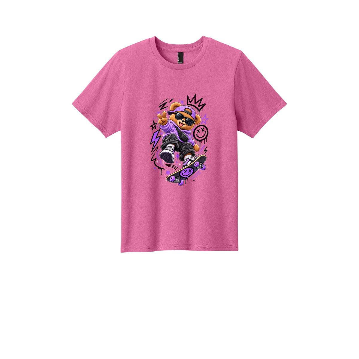 Youth Skateboard Bear Tee — Cool Skateboarder Graphic Kids Shirt