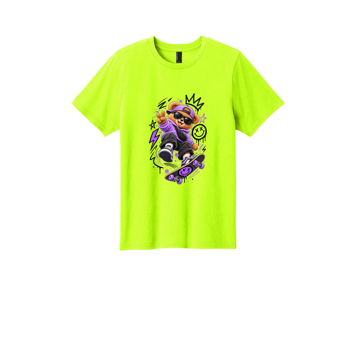 Youth Skateboard Bear Tee — Cool Skateboarder Graphic Kids Shirt
